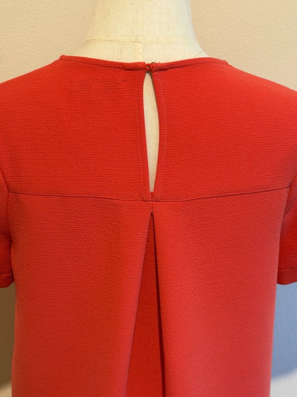 Madewell Red Coral Woven Short Sleeve Top Size S - Picture 7 of 9
